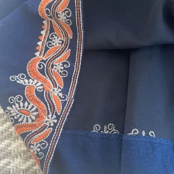 Tory Burch Nell Blue Embroidered Dress Large - Picture 11 of 12